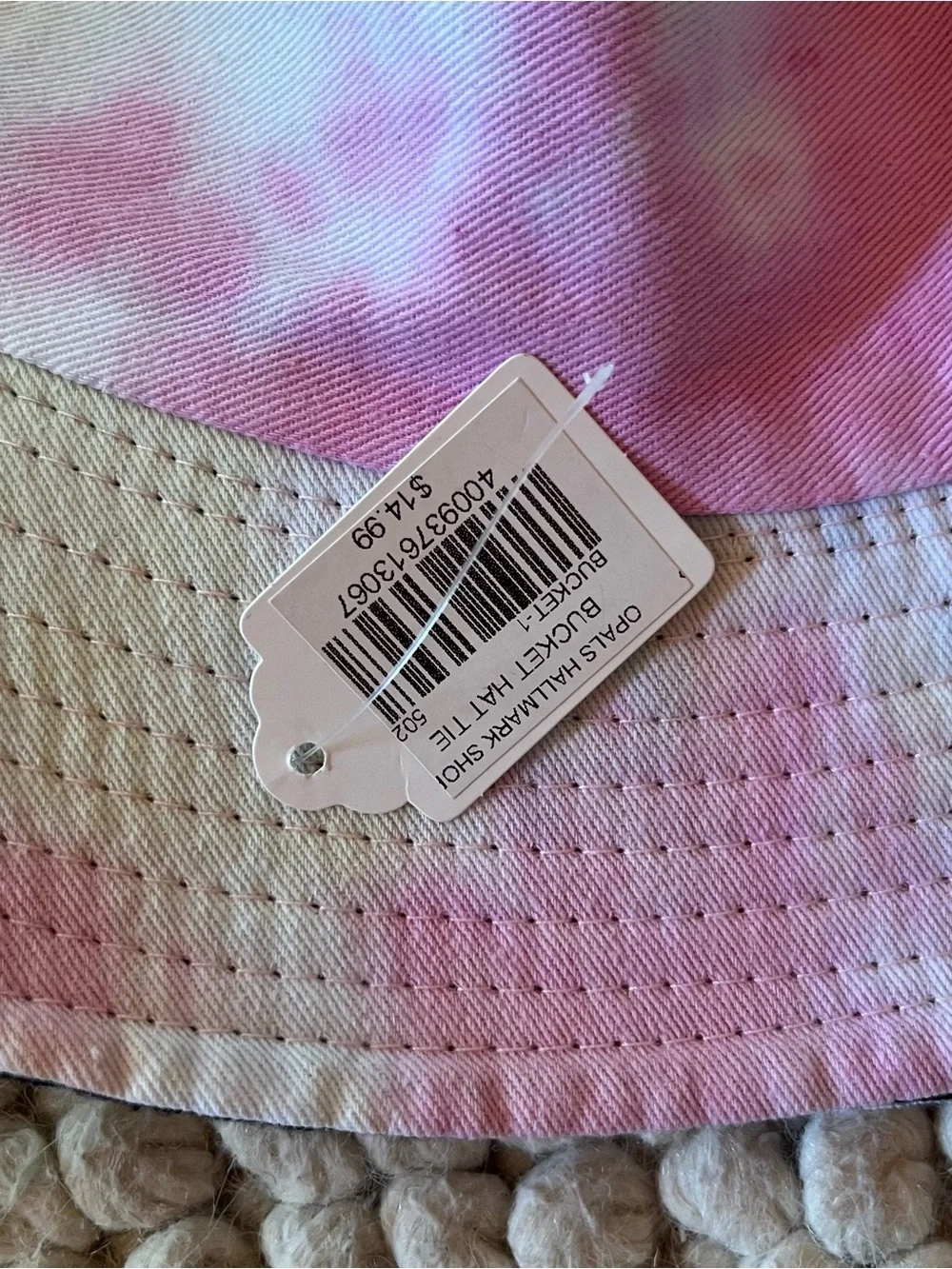 Tie-Dye Bucket Hat in Pink and White
